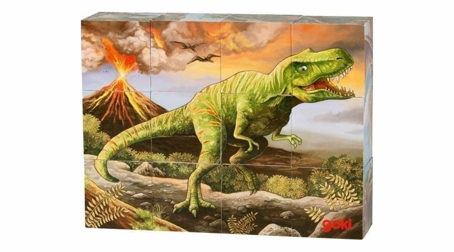 Krychlové puzzle Dinosauři