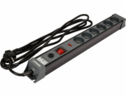 Sthor 72371 přepěťová přepěťová lišta, 6 zásuvek, 3 m, černá (72371)