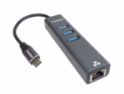 PremiumCord Adapter USB-C na Gigabit 10/100/1000Mbps + 3x...