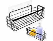 Obdélníkový černý sprchový koš Vilde