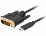 Lanberg USB-C(M)->DVI-D(24+1)(M) kabel 3m černá