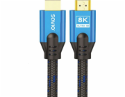 SAVIO CL-169 HDMI v2.1 kabel, 5m, měď, bavlněné opletení, kovové zástrčky