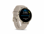 Garmin Venu® 3S, Nerezová luneta Soft Gold, pouzdro French Gray, silikonový řemínek