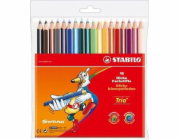 STABILO Barevné pastelky "Trio thick" sada, 18 barev, trojhranné, jumbo