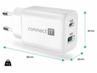 CONNECT IT Wanderer2 GaN nabíjecí adaptér 1×USB-C + 1xUSB...
