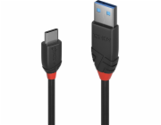 Lindy USB 3.2 Gen 2 kabel Black Line, USB-A samec > USB-C samec