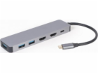 Rozbočovač USB-C USB-C PD Adaptér HDMI x2 USB 3.0 x3