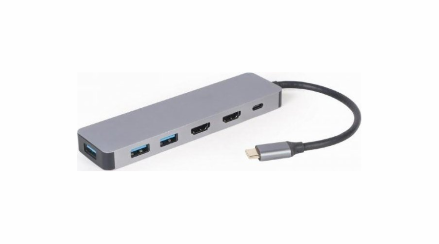 Rozbočovač USB-C USB-C PD Adaptér HDMI x2 USB 3.0 x3