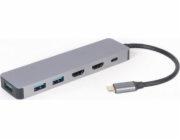 Rozbočovač USB-C USB-C PD Adaptér HDMI x2 USB 3.0 x3