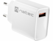 Ribera 1x USB-A 18W nástěnná nabíječka, bílá