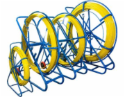 Stahovač FRP sklolaminátových kabelů, 6mm, 50m, žlutý, bez koleček