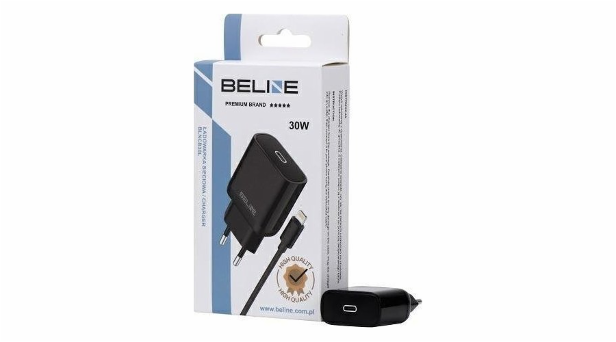 Nabíječka Beline 30W GaN USB-C síťová nabíječka + lightning kabel, černá