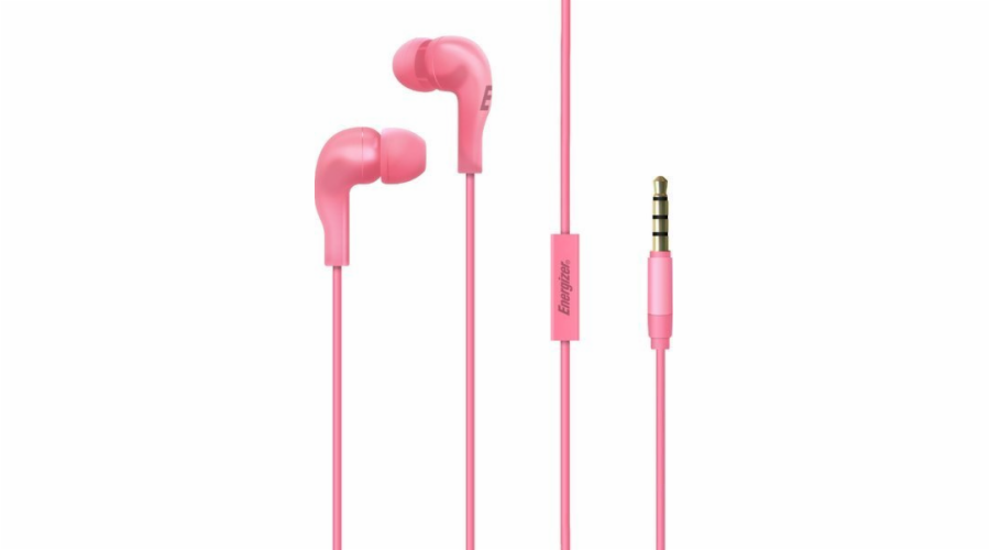 Kabelová sluchátka s 3,5 mm jackem, růžová