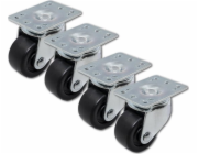 Qoltec Sada koleček bez brzdy pro RACK skříně | 4 ks.