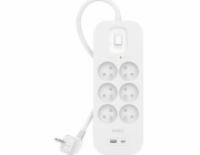 SurgePlus 6xFR 1xUSB-A 1xUSB-C 650J 2M přepěťová ochrana