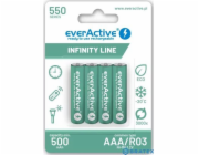 EverActive Nabíjecí baterie R03/AAA 550 mAH blistr 4 ks Technologie Infinity Line připravena k použití