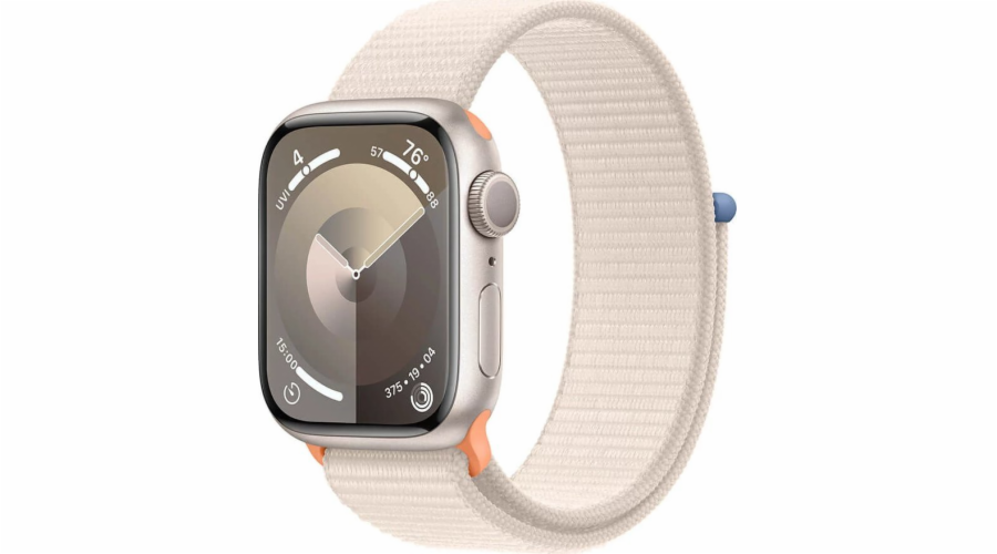 Chytré hodinky Apple Watch Series 9 GPS, 41mm hliníkové pouzdro Moonlight se sportovním páskem Moonlight