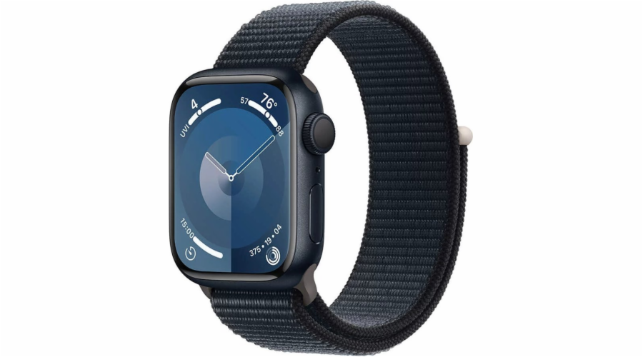 Chytré hodinky GPS Apple Watch Series 9, 41mm půlnoční hliníkové pouzdro s půlnočním sportovním páskem