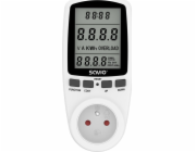 Wattmetr, energetická kalkulačka s LCD displejem, 16A, 3680W, AE-01