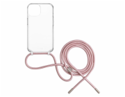 Pouzdro FIXED Pure Neck s růžovou šňůrkou na krk pro Samsung Galaxy S24