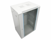 XtendLan 19" nástěnný rozvaděč 22U 600x600, nosnost 60 kg, skleněné kouřové dveře, svařovaný, šedý