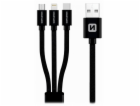 Swissten Datový kabel 3in1 MFi, 1,2 m, textilní, (micro U...