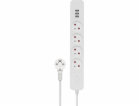 SAVIO Power strip 4 zásuvky a 3 x USB-A 1 5m bílá LZ-12