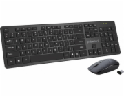 MAXIM 2,4GHz bezdrátová sada klávesnice + myš, dosah 10m, nano USB přijímač, 104 QWERTY