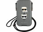 Karl Lagerfeld and Choupette Head Saffiano PU Pouch L Gre...