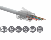 Univerzální EASY konektor RJ45 CAT6 UTP 8p8c na drát i licnu SXRJ45-6-UTP-EASY