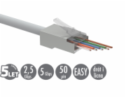 Univerzální EASY konektor RJ45 CAT5E STP 8p8c na drát i licnu SXRJ45-5E-STP-EASY