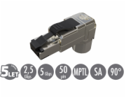 Konektor MPTL 90° RJ45 CAT5E STP samořezný SXRJ45-5E-STP-BK-SA-U