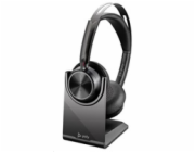 Poly Voyager Focus 2 bezdrátová náhlavní souprava, BT700 USB-C adaptér, stereo, nabíjecí stojánek