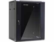 NETRACK 019-150-645-022 wall/hanging cabinet 19 15U/450 mm glass door black remov. side pan.