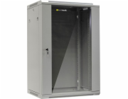 NETRACK 019-180-645-021 wall/hanging cabinet 19 18U/450 mm glass door grey remov. side pan.