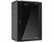 NETRACK 019-180-645-022 wall/hanging cabinet 19 18U/450 mm glass door black remov. side pan.