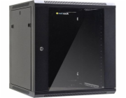 NETRACK 019-120-66-022 wall/hanging cabinet 19 12U/600 mm glass door black remov. side pan.