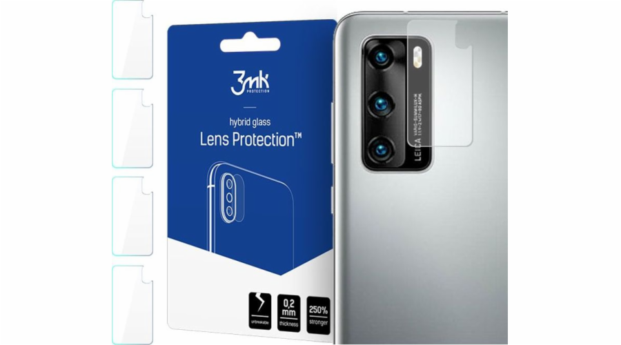 3mk hybridní sklo Lens ochrana kamery pro Huawei P40 (4ks)