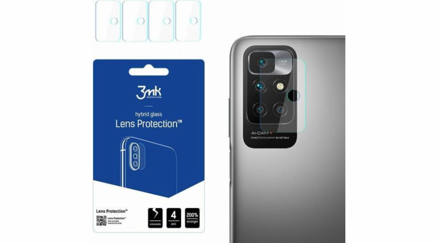 3mk hybridní sklo Lens ochrana kamery pro Xiaomi Redmi 10 / Redmi 10 (2022) (4ks)