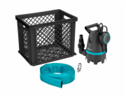 Gardena Schmutzwasser-Tauchpumpe 10500 BASIC, Hochwasser-Set, Tauch- / Druckpumpe (schwarz/türkis, 400 Watt, inkl. Schlauch-Anschluss, Aufbewahrungsbox)