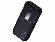 C-TECH Powerbanka 20000mAh, Li-Pol, 22,5W, USB-C/USB-A/micro USB/PD/Quick charge/display