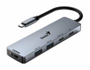 GENIUS hub UH-500/ USB-C na HDMI/ 2x USB3.0/ USB-C/ 100W PD/ šedý