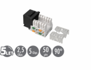 Zařezávací keystone Solarix CAT5E UTP svorkovnice 90° SXKJ-5E-UTP-BK-90