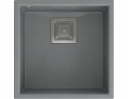 Dřez Quadron DAVID 40 GraniteQ, stříbrný kámen/ocelové prvky
