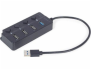Gembird USB HUB I/O HUB USB3 4PORT/UHB-U3P1U2P3P-01 GEMBIRD