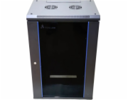 Regálová skříň 15U 600x600mm, černá, závěsná