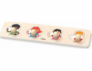 Dřevěné puzzle s úchyty pro nejmenší Viga Barvy pleti
