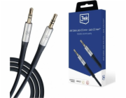3mk audio kabel - AUX Cable Jack 3,5 mm - Jack 3,5 mm, délka 1 m, černá
