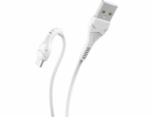 Data kabel HOCO X37 Cool power, microUSB, 1m, bílá