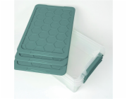 Skladovací nádoba Rotho, 30 l, transparentní/zelená, 583 x 392 x 183 mm